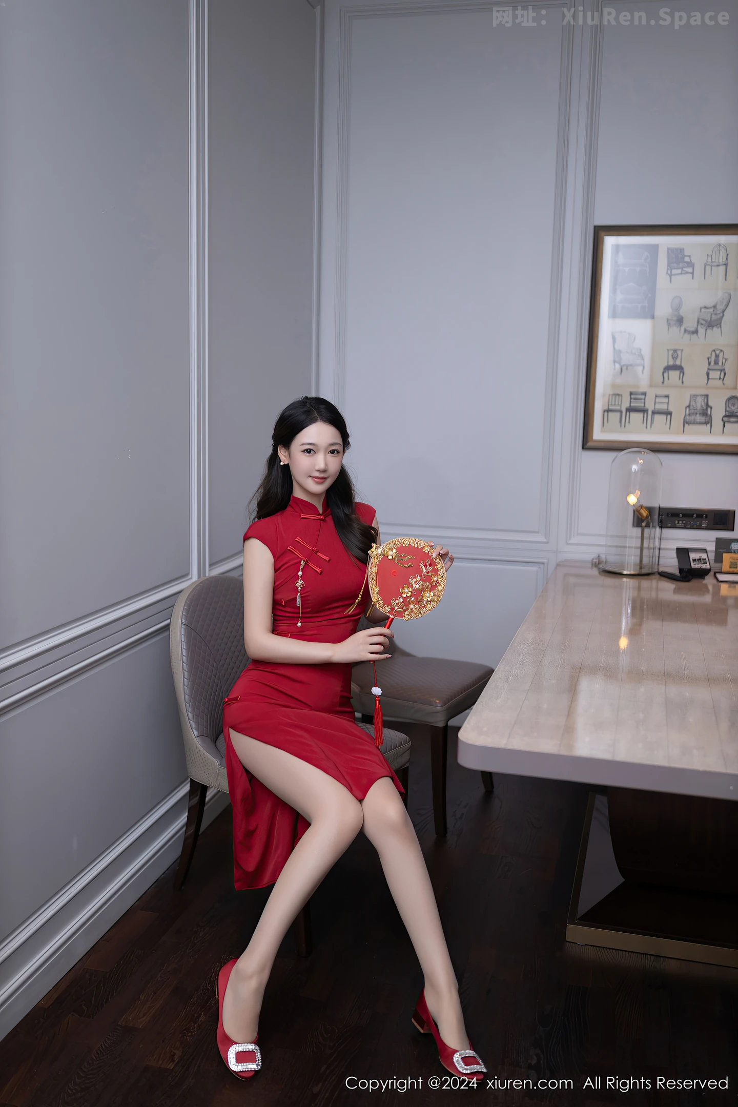 图片[5]-[XiuRen秀人网] VOL.9463 模特唐安琪性感红色旗袍露红色内衣配超薄肉丝秀曼妙身姿诱惑写真81P-秀人网官方网站